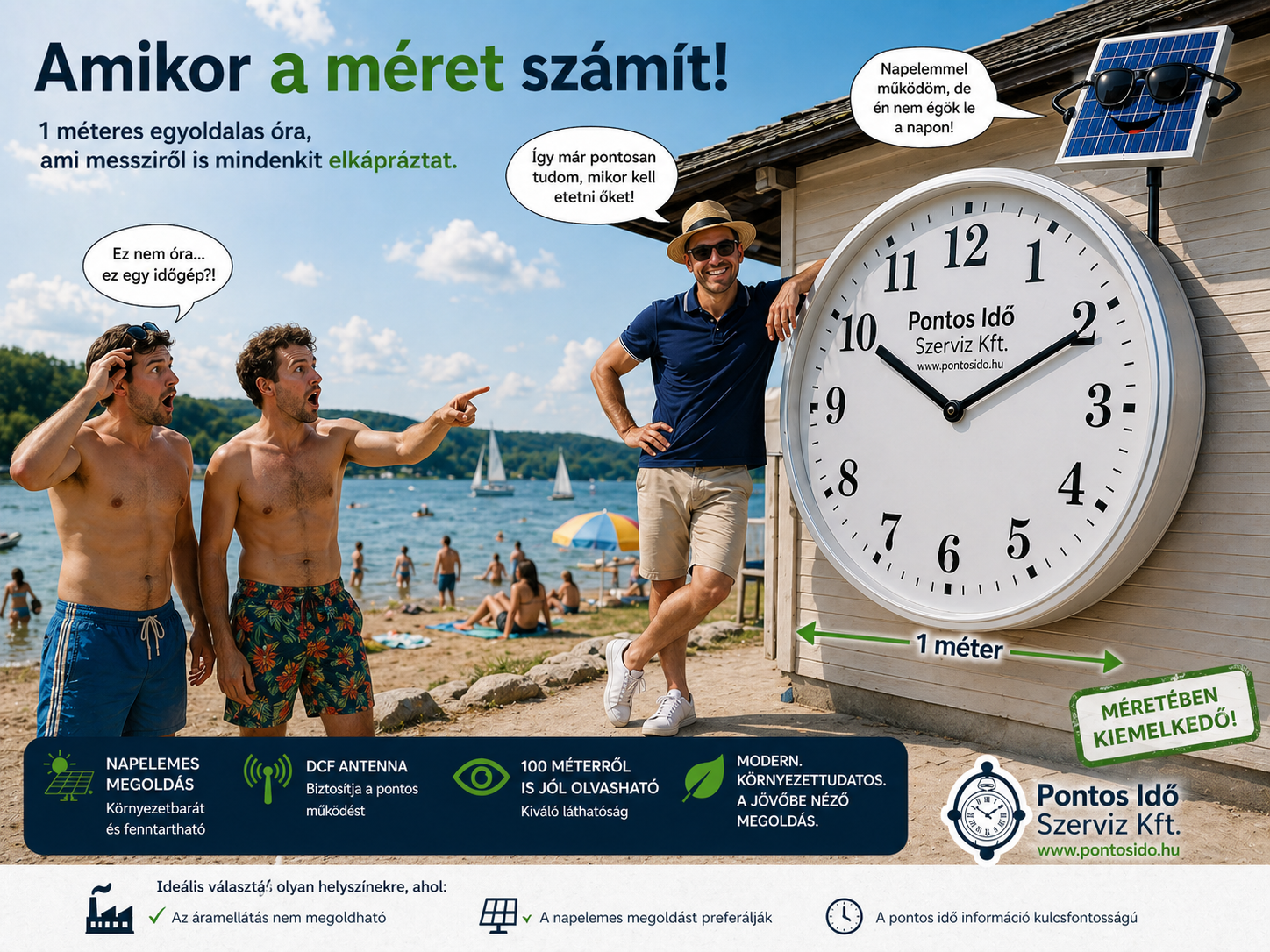 Analóg kültéri óra - PI-K1000 EGYMÉTERES fém óra - Image 5