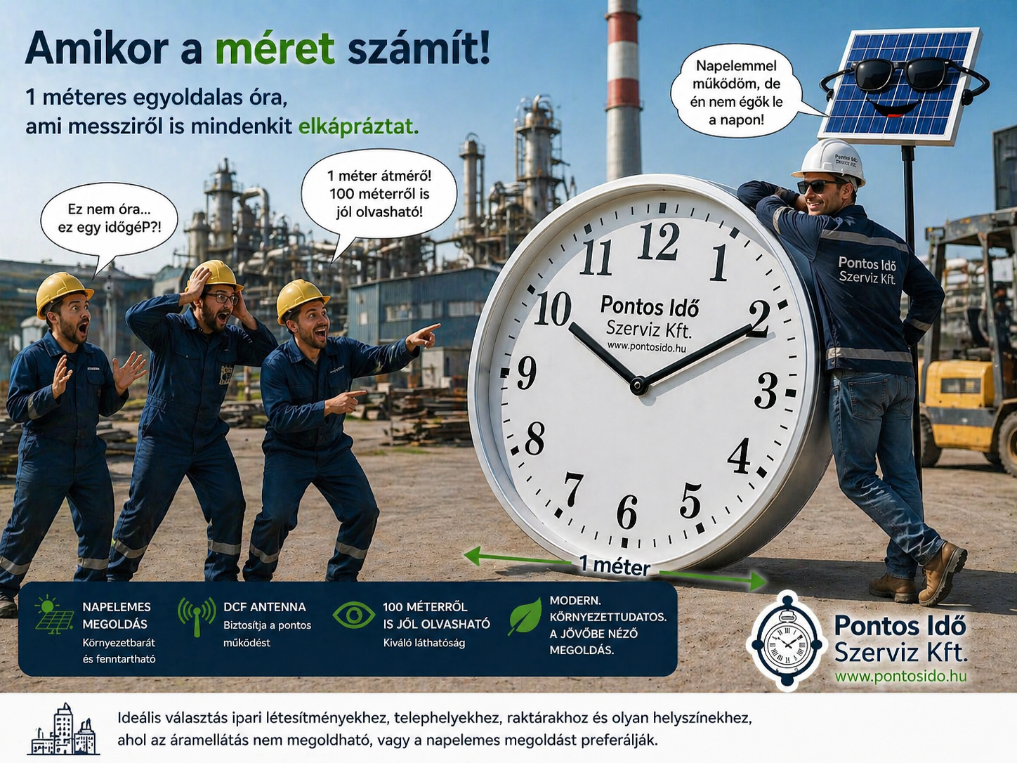 Analóg kültéri óra - PI-K1000 EGYMÉTERES fém óra - Image 4