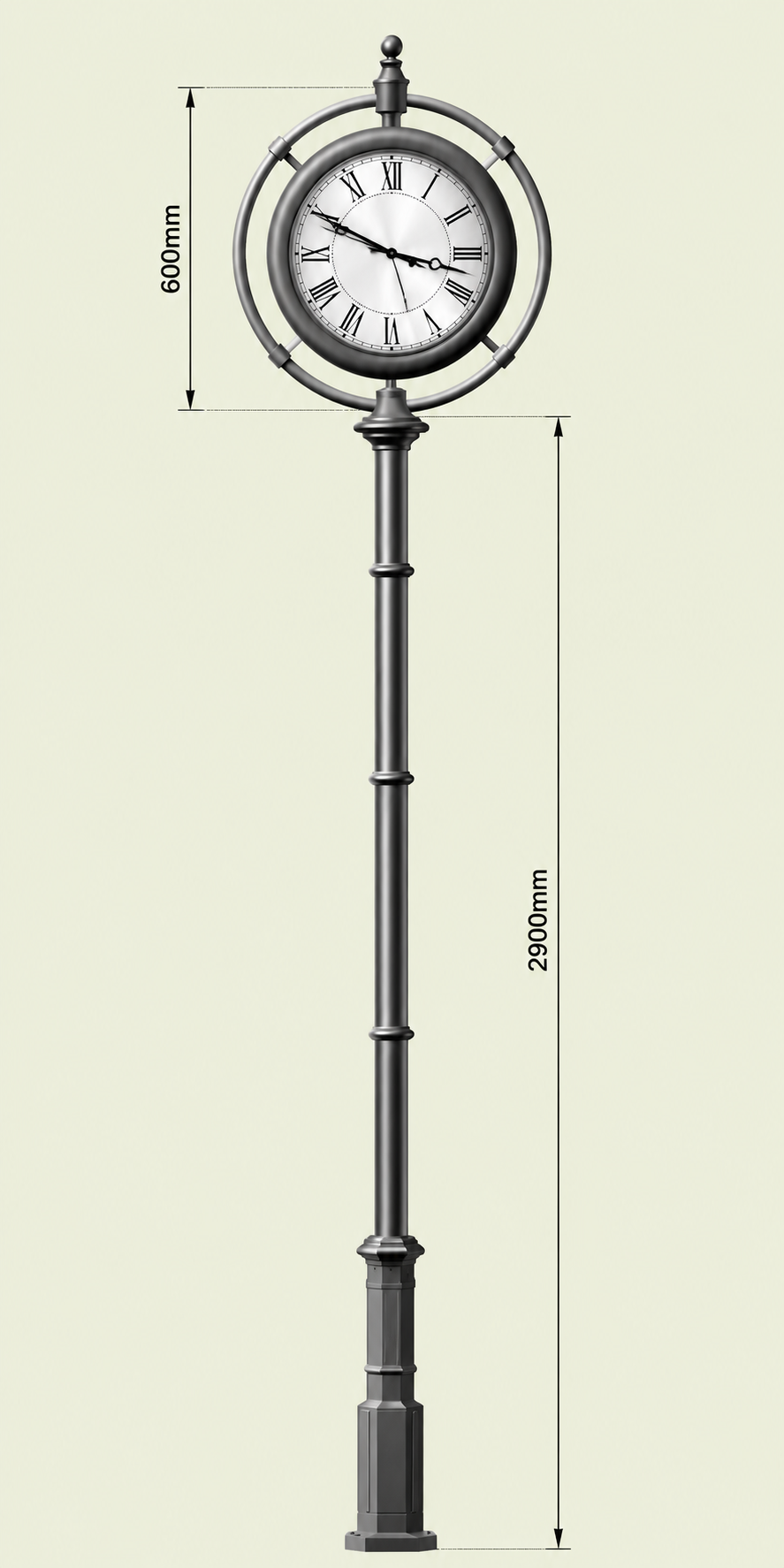 Analóg kültéri óra - PI-ÜV45 ALPHA köztéri 2 oldalas óra - Image 2