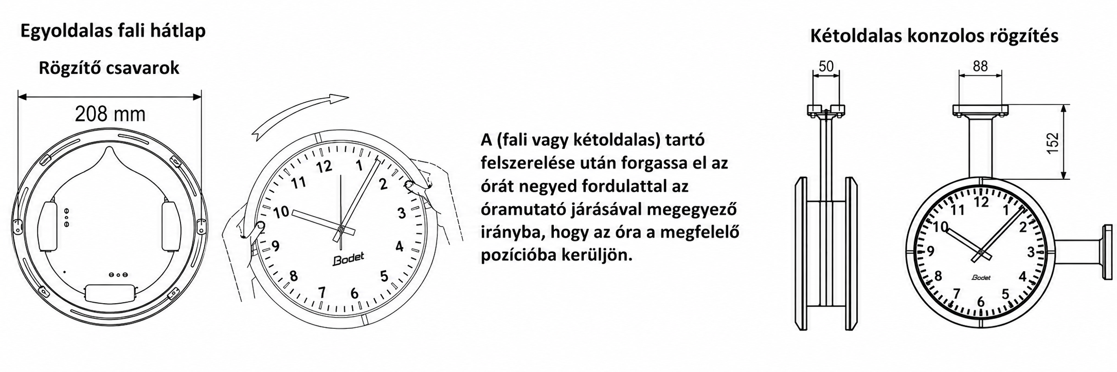 Analóg - Profil 940 egyoldalas kültéri analóg óra - 40 cm - Image 3