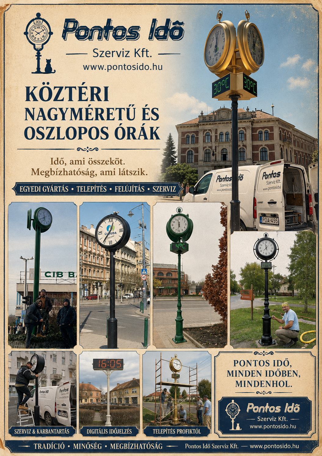 Analóg kültéri óra - PI-ÜV70 OMEGA köztéri 2 oldalas óra - Image 4