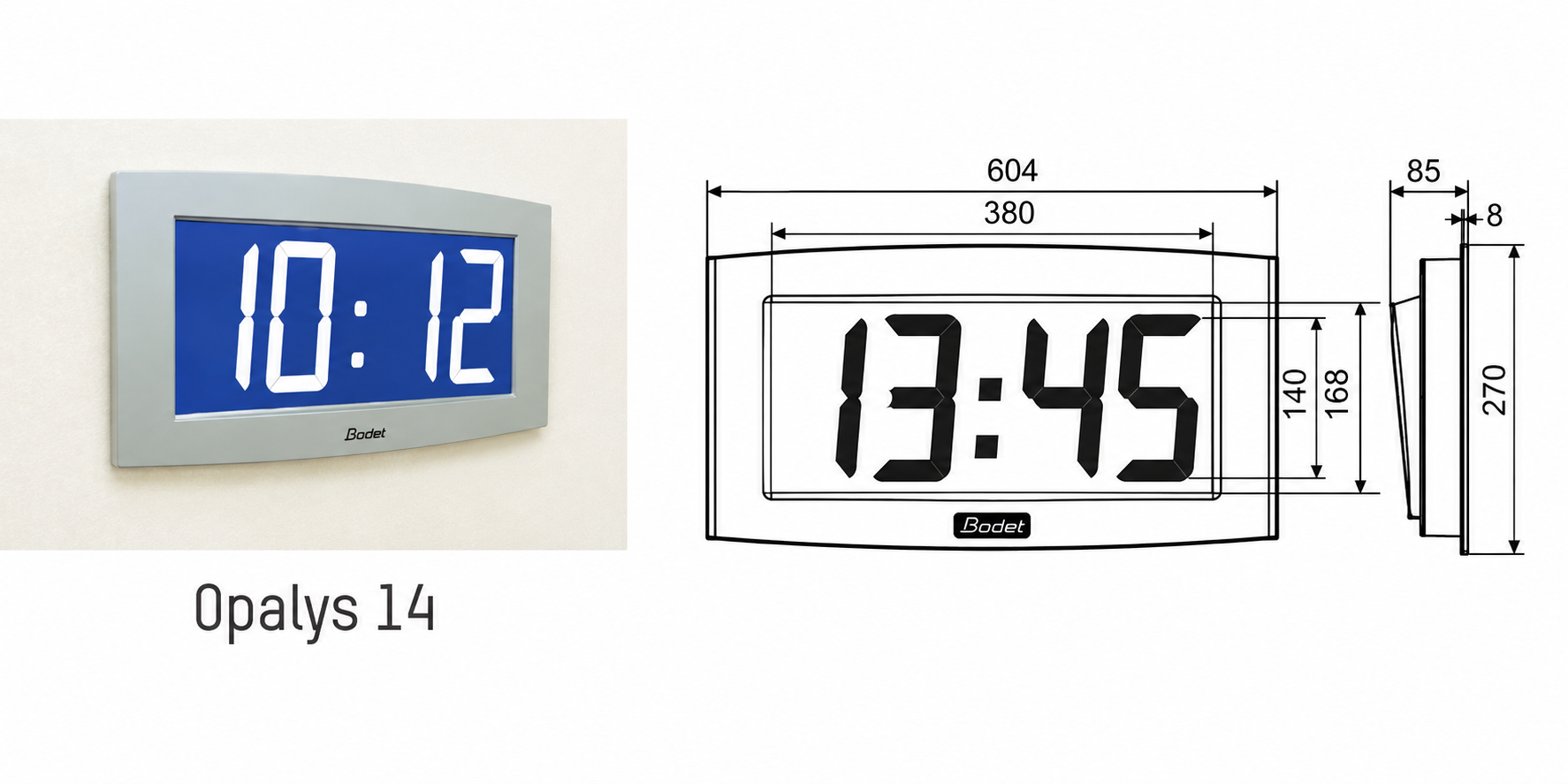Digitális beltéri óra - Opalys 14 - LCD háttérvilágítással - 14 cm - Image 4
